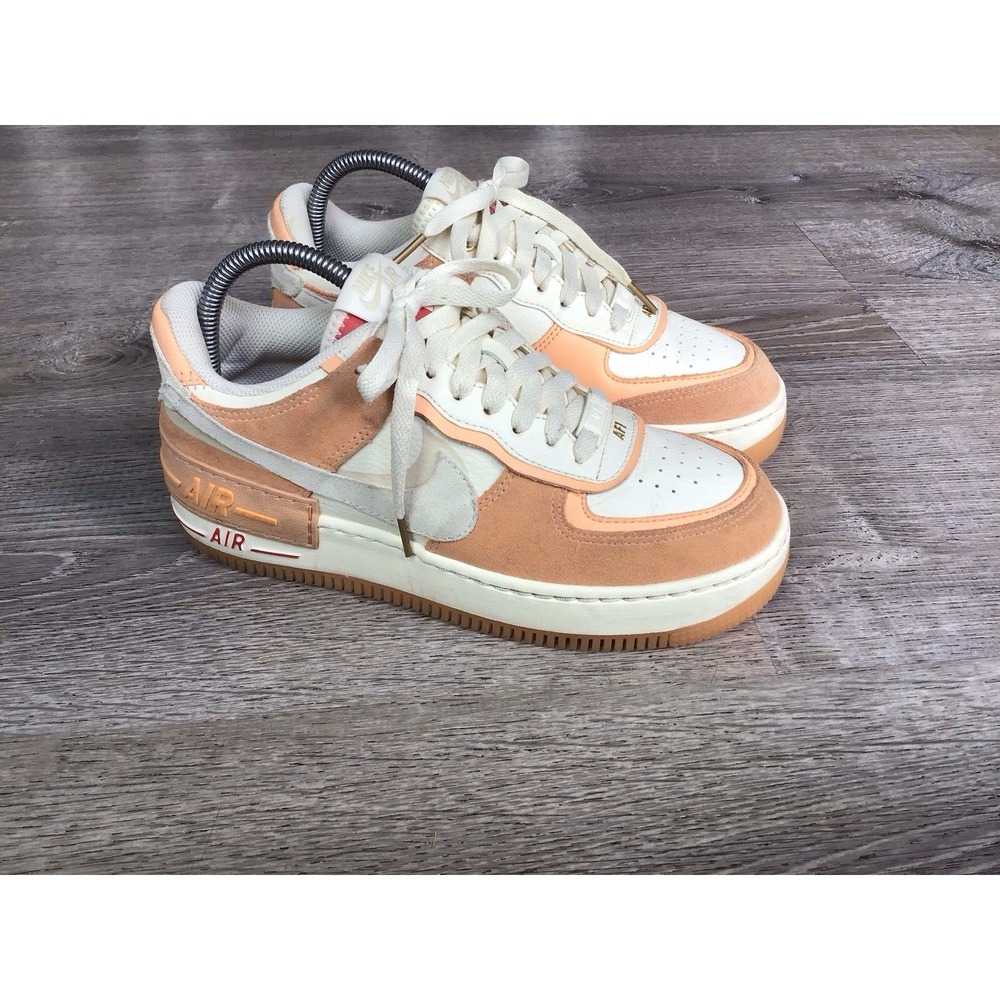 Nike Air Force 1 Womens Size 8 Shoes Shadow Cashmere Orange Sneakers DM8157-700